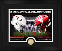Indiana Hoosiers LE 2025-26 National Championship Game Custom Framed Photo with Bronze Coin at PristineAuction.com