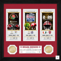 Indiana Hoosiers LE "Road to the 2025-26 CFP Championship" Custom Framed Photo with Bronze Coin Mint at PristineAuction.com