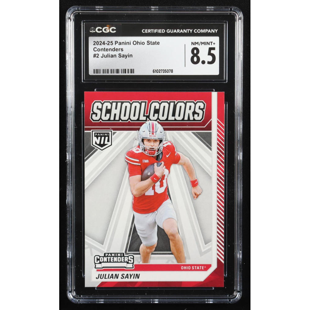 Julian Sayin 2024-25 The Ohio State University Panini College Contenders School Colors #2 RC (CGC 8.5) at PristineAuction.com