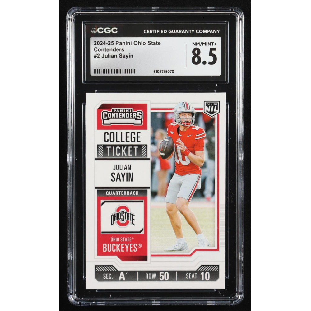Julian Sayin 2024-25 The Ohio State University Panini College Contenders #2 RC (CGC 8.5) at PristineAuction.com