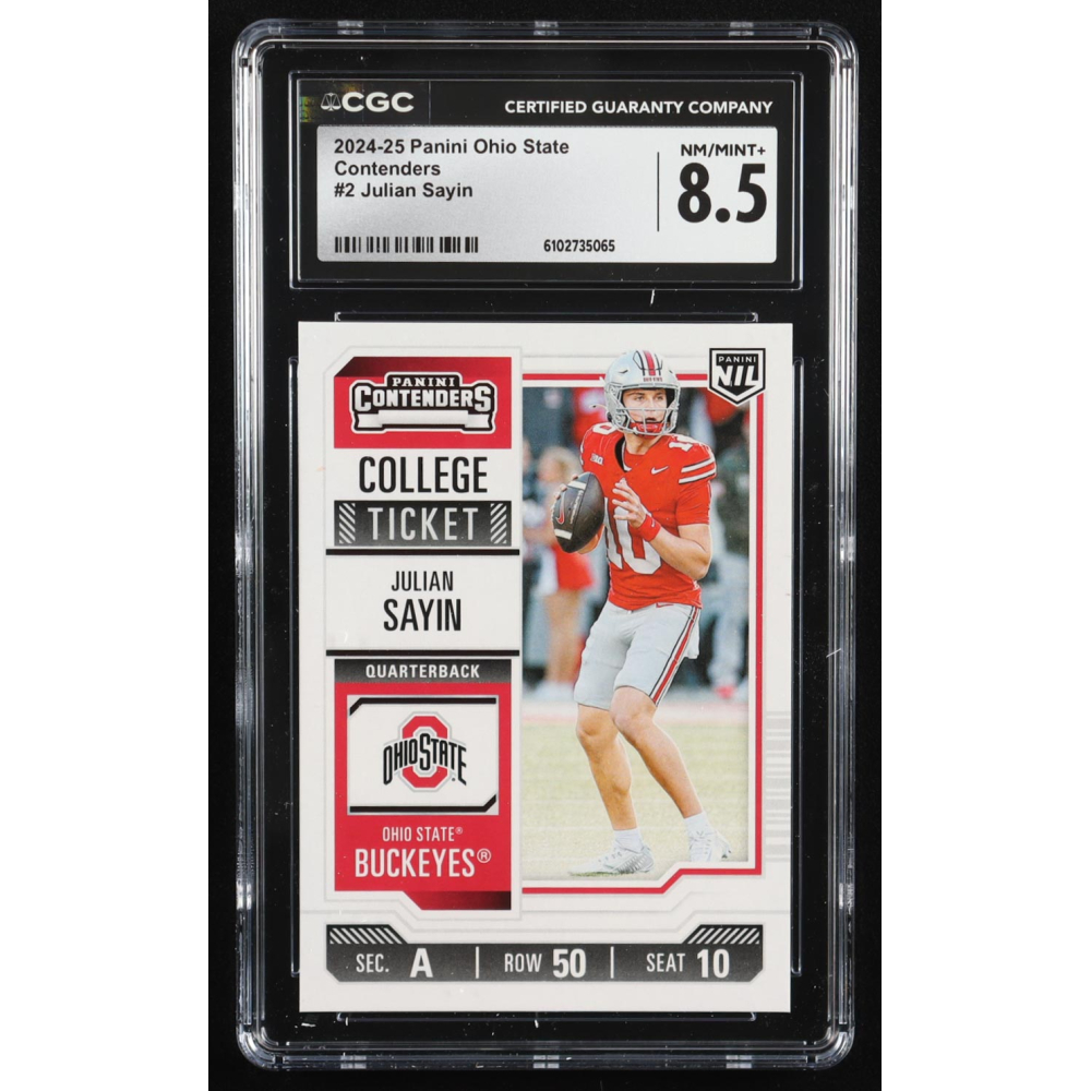 Julian Sayin 2024-25 The Ohio State University Panini College Contenders #2 RC (CGC 8.5) at PristineAuction.com