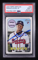 Ronald Acuna Jr. Signed 2018 Topps Heritage #580 RC (PSA 9 | Auto Grade PSA 10) at PristineAuction.com