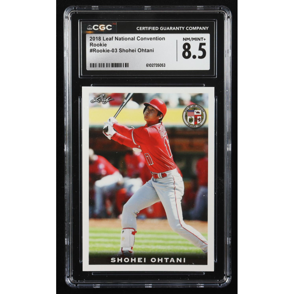 Shohei Ohtani 2018 Leaf National Convention Shohei Ohtani #Rookie03 RC (CGC 8.5) at PristineAuction.com