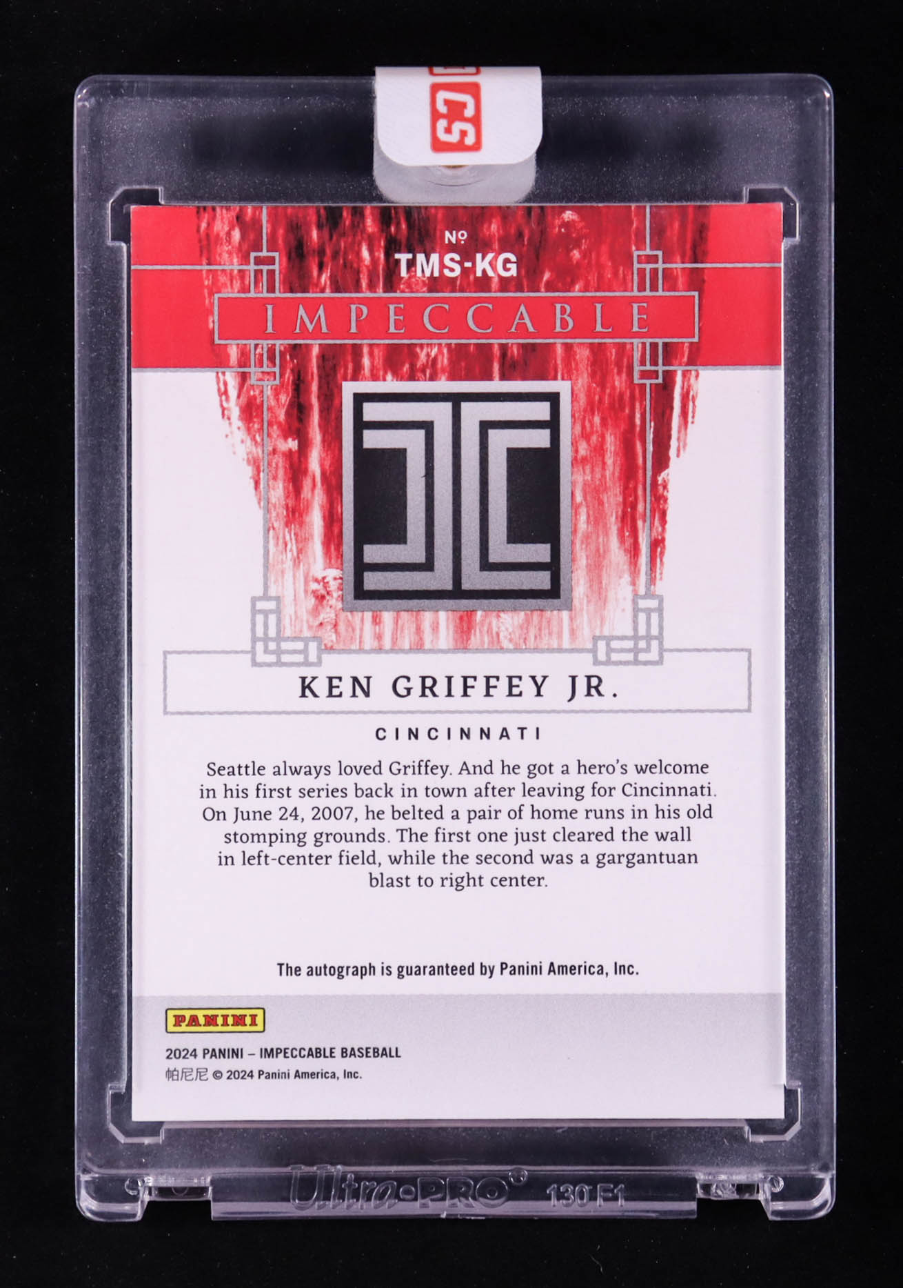 Ken Griffey Jr. 2024 Panini Impeccable Timeless Moments Signatures Holo Gold #22 #7/10 at PristineAuction.com Ken Griffey Jr. 2024 Panini Impeccable Timeless Moments Signatures Holo Gold #22 #7/10 at PristineAuction.com