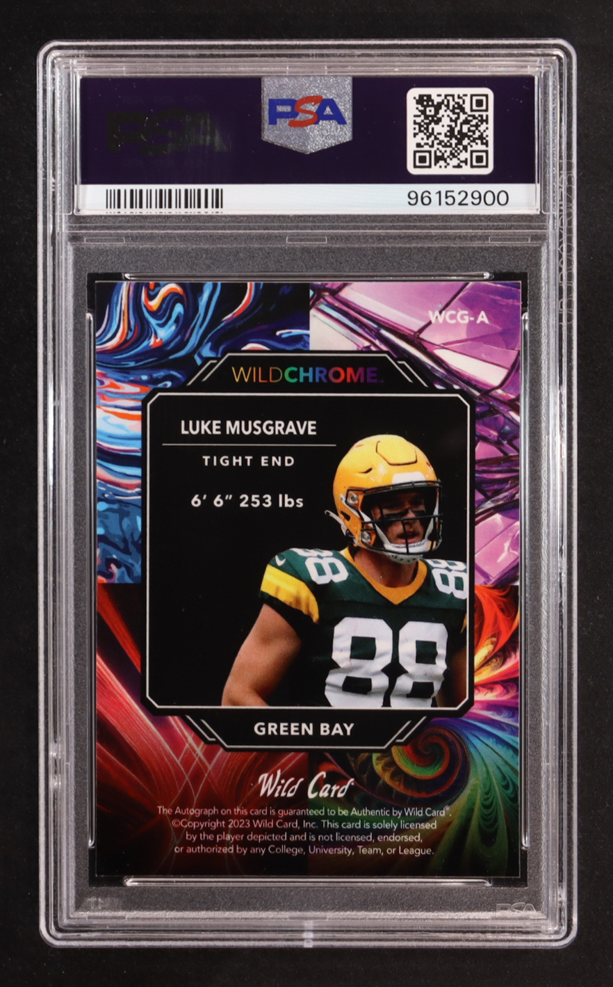 Luke Musgrave 2023 Wild Card Pro Look WildChrome WildGlass Crystal Gold Auto #WCG-A RC #1/2 (PSA 9) at PristineAuction.com Luke Musgrave 2023 Wild Card Pro Look WildChrome WildGlass Crystal Gold Auto #WCG-A RC #1/2 (PSA 9) at PristineAuction.com