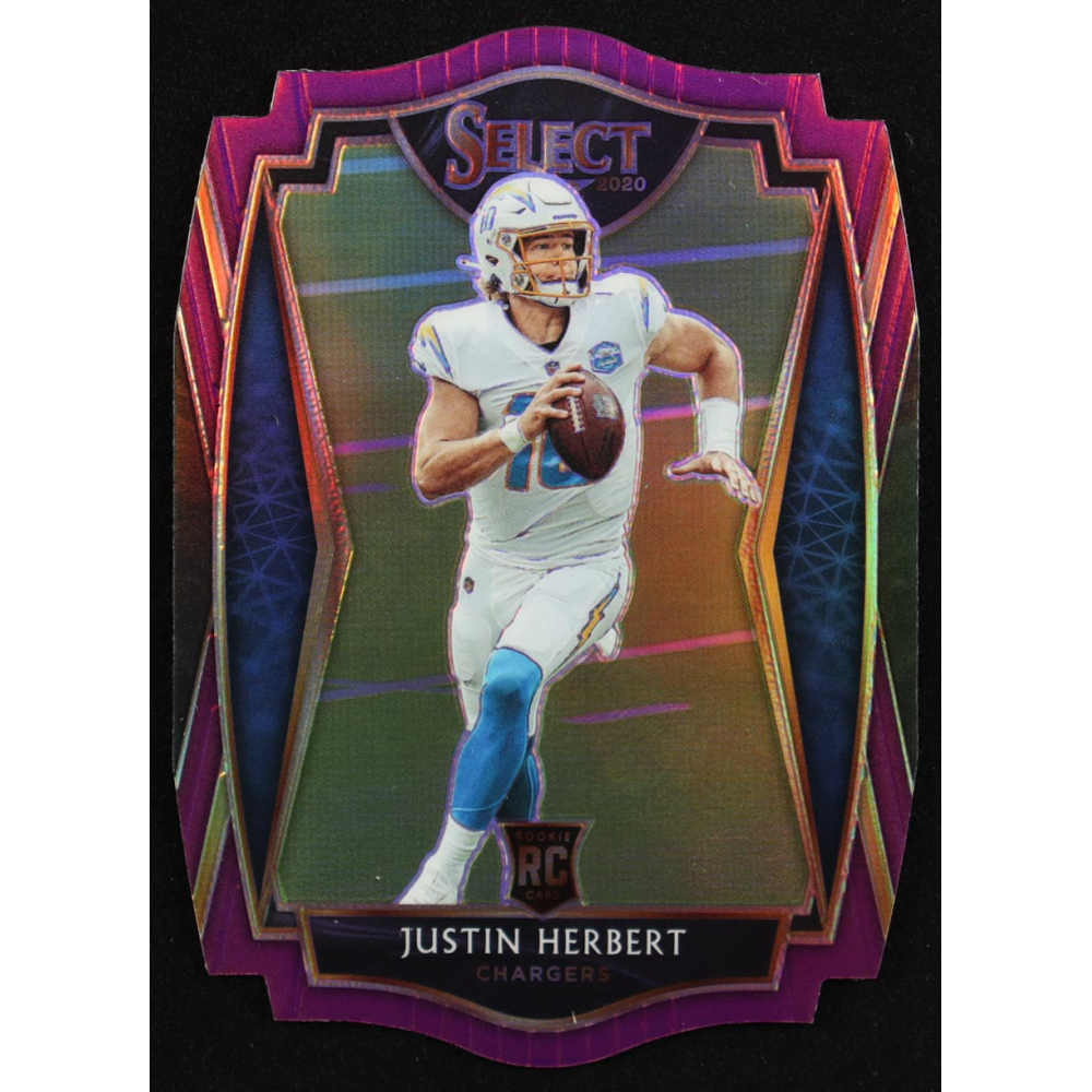 Justin Herbert 2020 Select Prizm Purple Die Cut #144 RC at PristineAuction.com