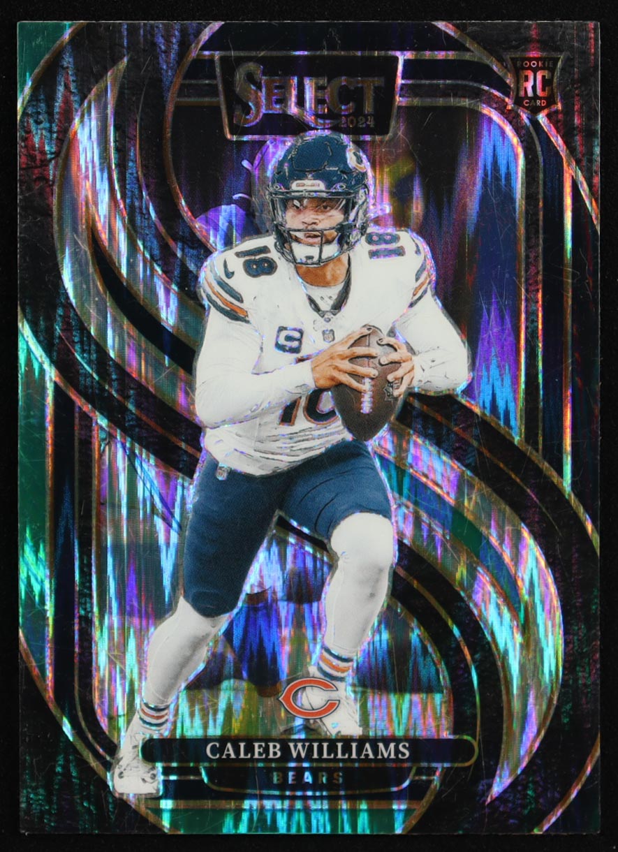 Caleb Williams 2024 Select Prizm Black and Green Shock #114 RC at PristineAuction.com Caleb Williams 2024 Select Prizm Black and Green Shock #114 RC at PristineAuction.com