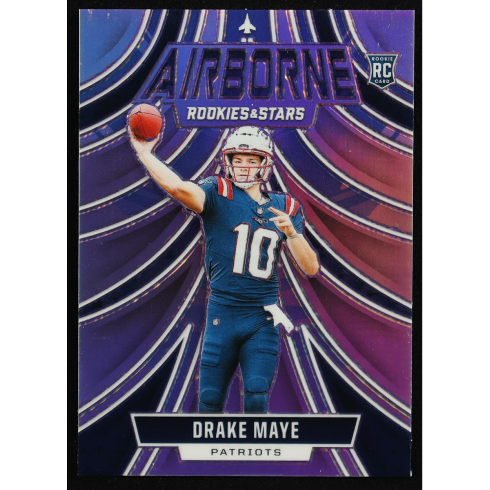 Drake Maye 2024 Rookies and Stars Airborne Silver #24 RC at PristineAuction.com