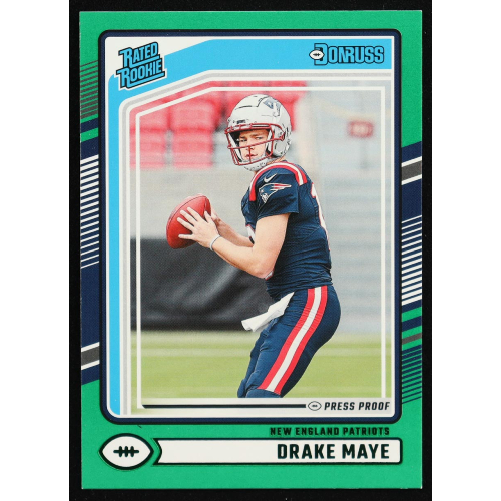 Drake Maye 2024 Donruss Press Proof Green #379 RR RC at PristineAuction.com