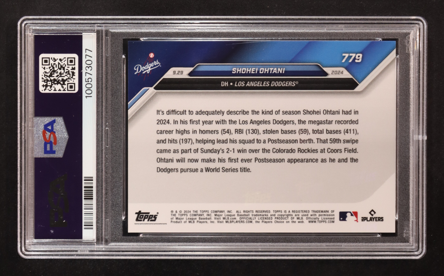 Shohei Ohtani 2024 Topps Now #779 (PSA 10) at PristineAuction.com Shohei Ohtani 2024 Topps Now #779 (PSA 10) at PristineAuction.com