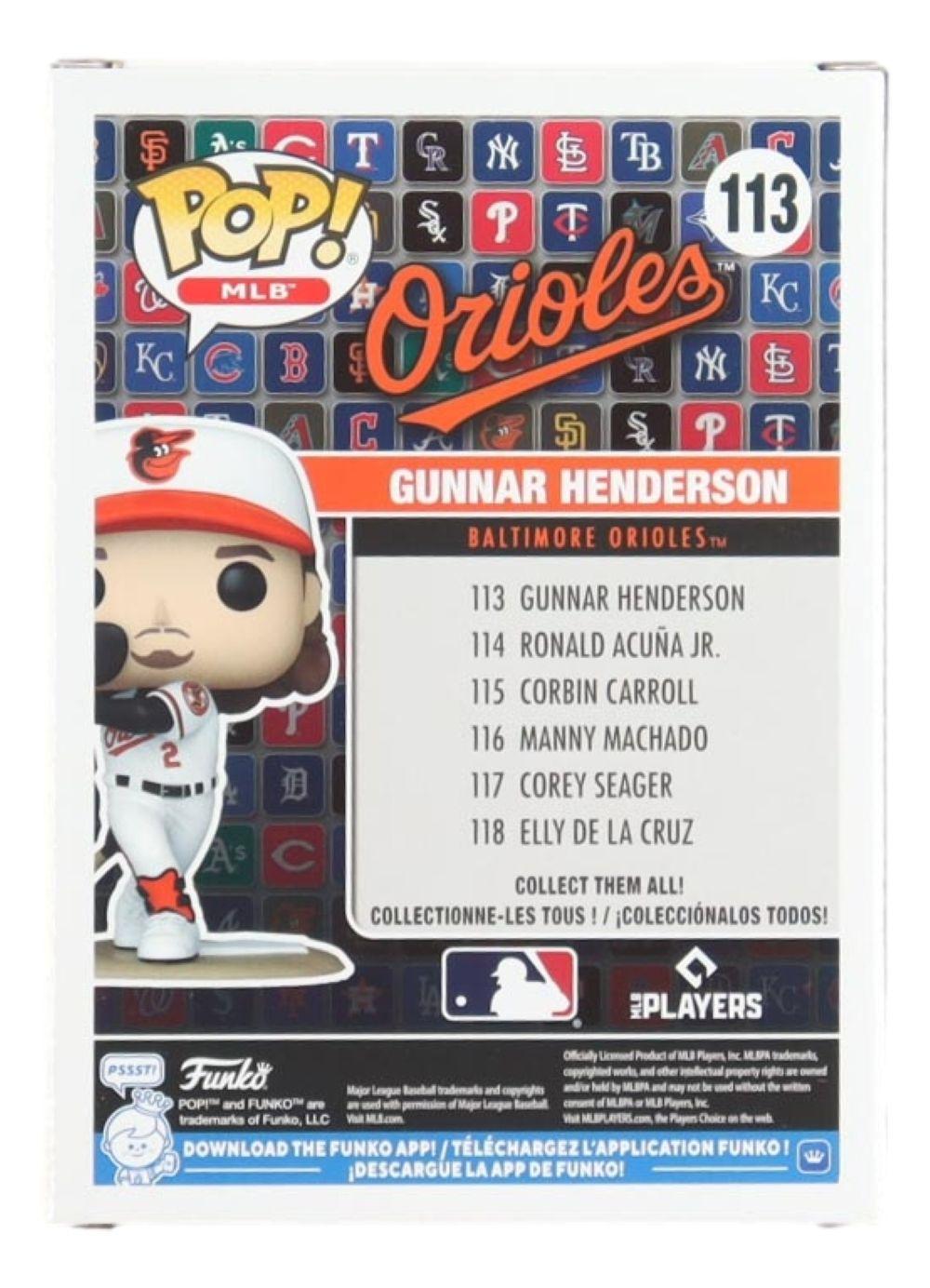 Gunnar Henderson Signed Orioles #113 Funko Pop! Vinyl Figure (Beckett) at PristineAuction.com Gunnar Henderson Signed Orioles #113 Funko Pop! Vinyl Figure (Beckett) at PristineAuction.com