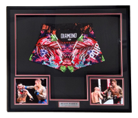 Dustin Poirier Signed Custom Framed MMA Trunks (PSA) at PristineAuction.com