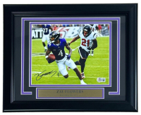 Zay Flowers Signed Ravens Custom Framed Photo (Beckett) at PristineAuction.com