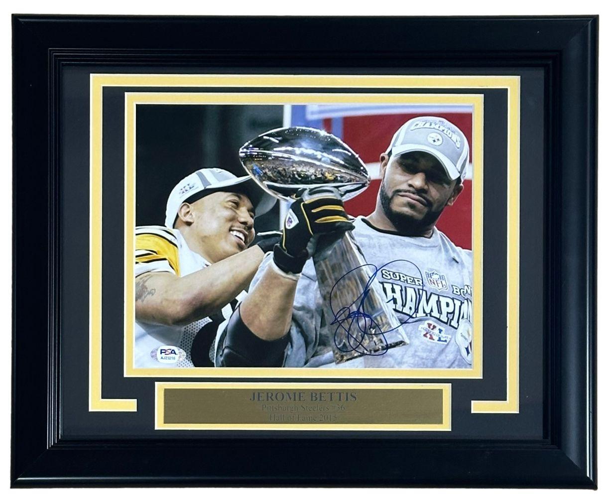 Jerome Bettis Signed Steelers Custom Framed Photo (PSA) at PristineAuction.com Jerome Bettis Signed Steelers Custom Framed Photo (PSA) at PristineAuction.com