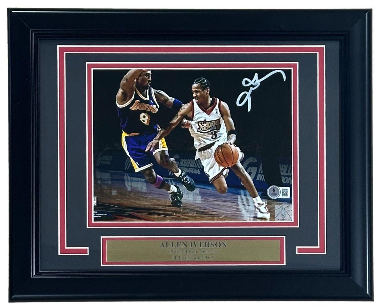 Allen Iverson Signed 76ers Custom Framed Photo (Beckett) at PristineAuction.com Allen Iverson Signed 76ers Custom Framed Photo (Beckett) at PristineAuction.com