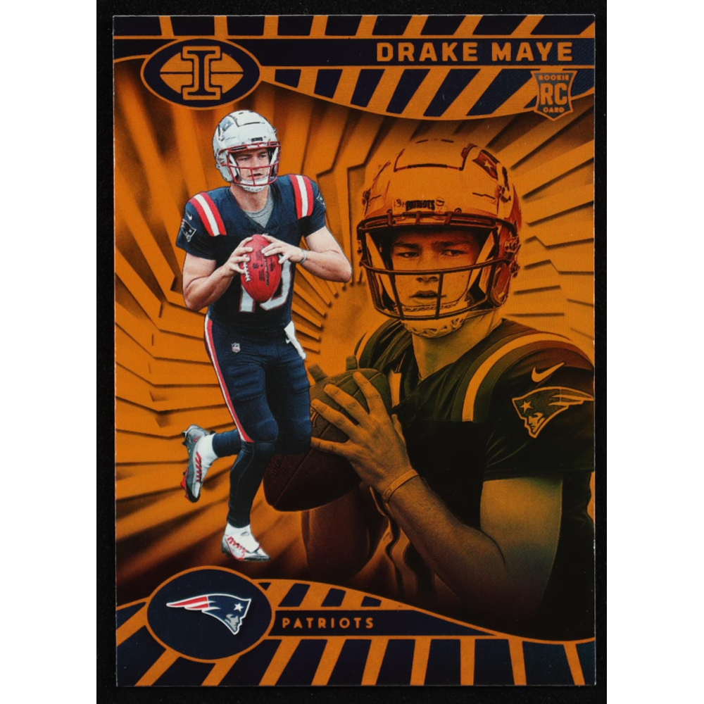 Drake Maye 2024 Panini Illusions Trophy Collection Orange #59 RC at PristineAuction.com