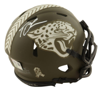 Trevor Lawrence Signed Jaguars Salute To Service Alternate Speed Mini Helmet (Fanatics) at PristineAuction.com