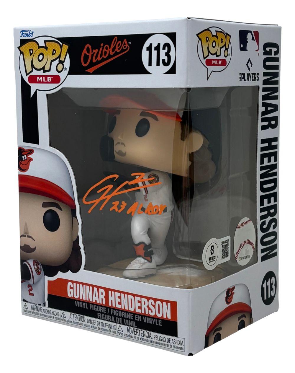Gunnar Henderson Signed Orioles #113 Funko Pop! Vinyl Figure Inscribed "23 AL ROY" (Beckett) at PristineAuction.com Gunnar Henderson Signed Orioles #113 Funko Pop! Vinyl Figure Inscribed "23 AL ROY" (Beckett) at PristineAuction.com