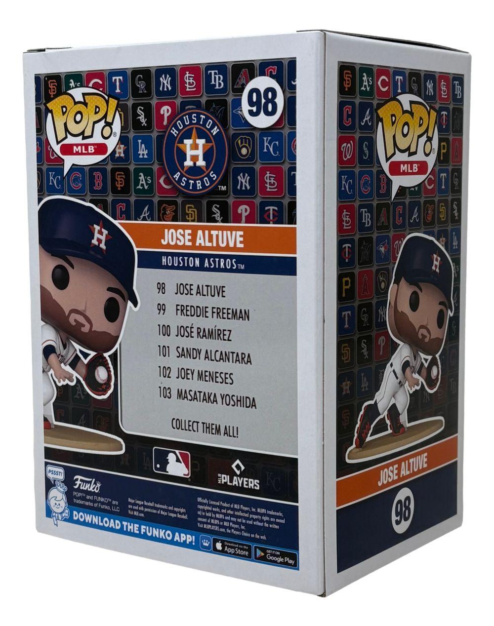 Jose Altuve Signed Astros #98 Funko Pop! Vinyl Figure Inscribed "17 AL MVP" (Beckett) at PristineAuction.com Jose Altuve Signed Astros #98 Funko Pop! Vinyl Figure Inscribed "17 AL MVP" (Beckett) at PristineAuction.com