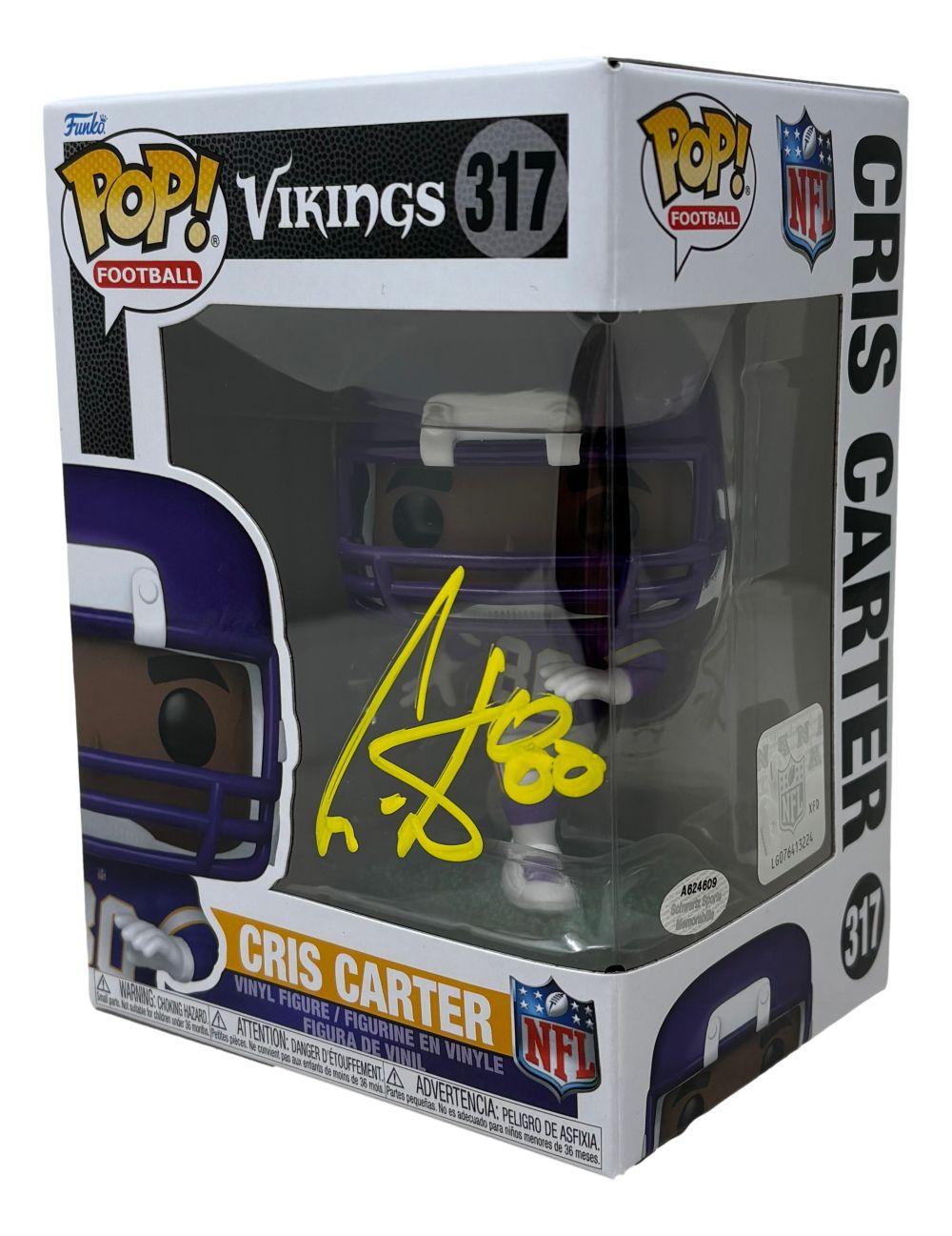 Cris Carter Signed Vikings #317 Funko Pop! Vinyl Figure (Schwartz) at PristineAuction.com Cris Carter Signed Vikings #317 Funko Pop! Vinyl Figure (Schwartz) at PristineAuction.com