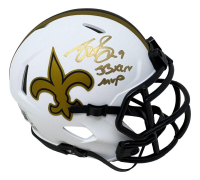Drew Brees Signed Saints Lunar Eclipse Alternate Speed Mini Helmet Inscribed "SB XLIV MVP" (Beckett) at PristineAuction.com