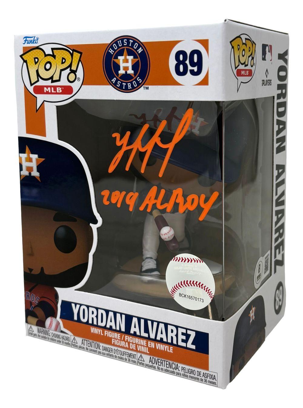 Yordan Alvarez Signed Astros #89 Funko Pop! Vinyl Figure Inscribed "2019 AL ROY" (Beckett) at PristineAuction.com Yordan Alvarez Signed Astros #89 Funko Pop! Vinyl Figure Inscribed "2019 AL ROY" (Beckett) at PristineAuction.com