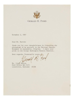 President Gerald Ford Signed 1987 Typed Letter (Beckett) at PristineAuction.com