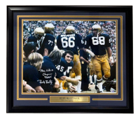 Rudy Ruettiger Signed Notre Dame Fighting Irish Custom Framed Photo Inscribed "Play Like A Champion" (Fanatics) at PristineAuction.com