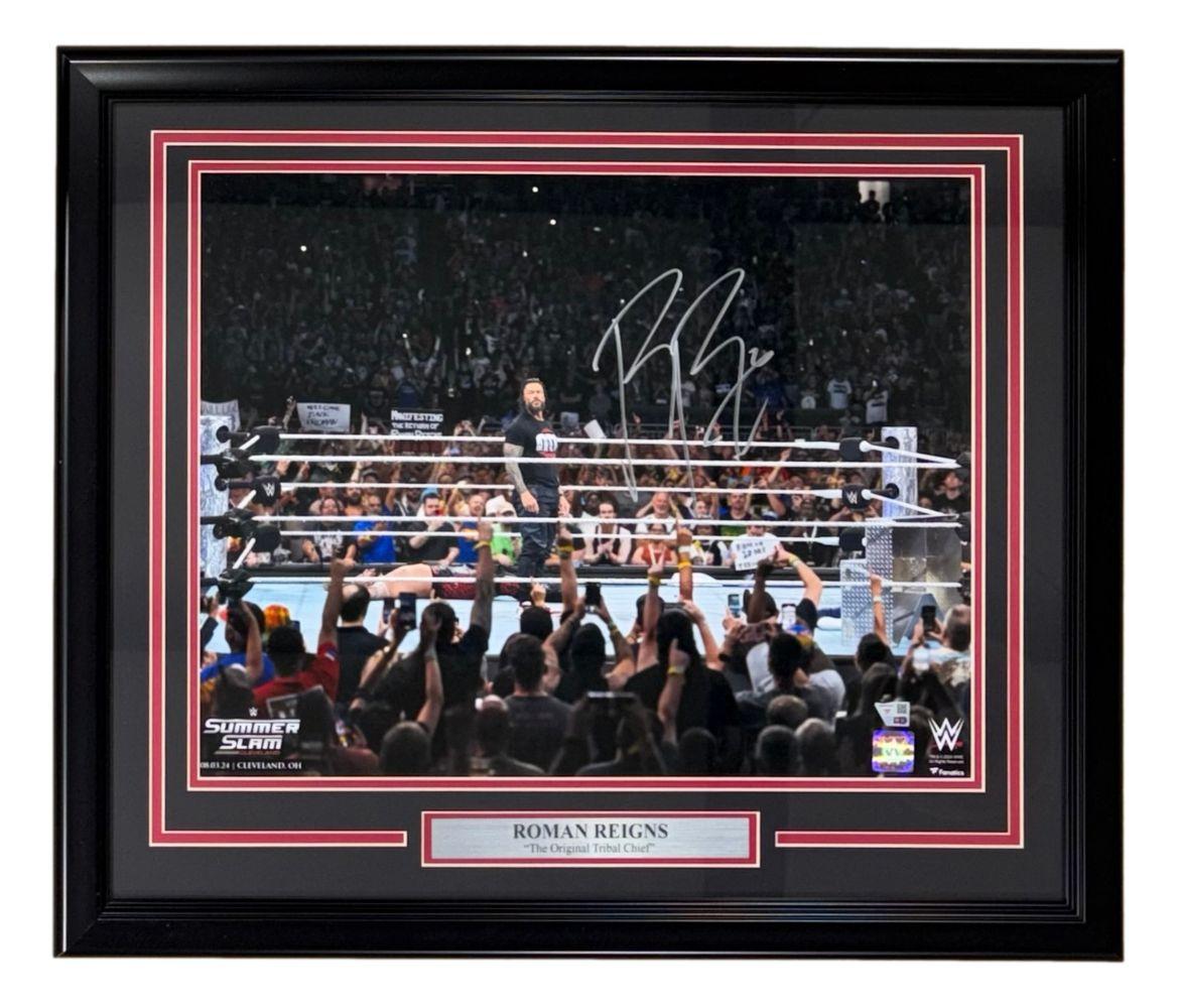 Roman Reigns Signed WWE Custom Framed Photo (Fanatics) at PristineAuction.com Roman Reigns Signed WWE Custom Framed Photo (Fanatics) at PristineAuction.com