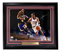 Allen Iverson Signed 76ers Custom Framed Photo (JSA) at PristineAuction.com