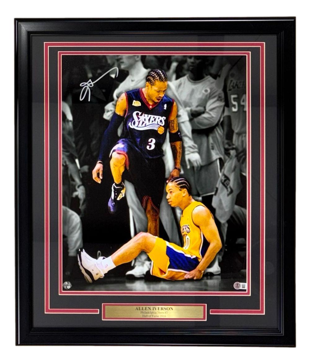 Allen Iverson Signed 76ers Custom Framed Photo (Beckett) at PristineAuction.com Allen Iverson Signed 76ers Custom Framed Photo (Beckett) at PristineAuction.com