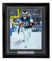 Saquon Barkley Signed Eagles Custom Framed Photo (PSA) at PristineAuction.com