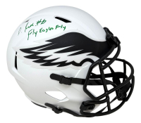 DeVonta Smith Signed Eagles Full-Size Lunar Eclipse Alternate Speed Helmet Inscribed "Fly Eagles Fly" (Beckett) at PristineAuction.com