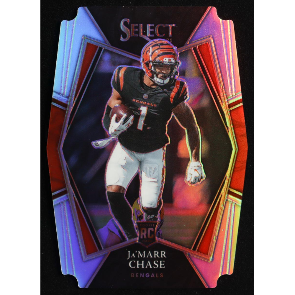 Ja'Marr Chase 2021 Select Prizm Silver Die Cut #147 RC at PristineAuction.com