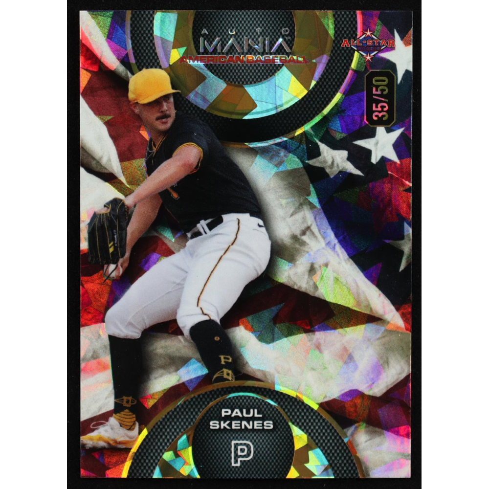 Paul Skenes 2024 Wild Card Auto Mania American Baseball American Flag Crystal #AMAC-PS3 #35/50 RC at PristineAuction.com