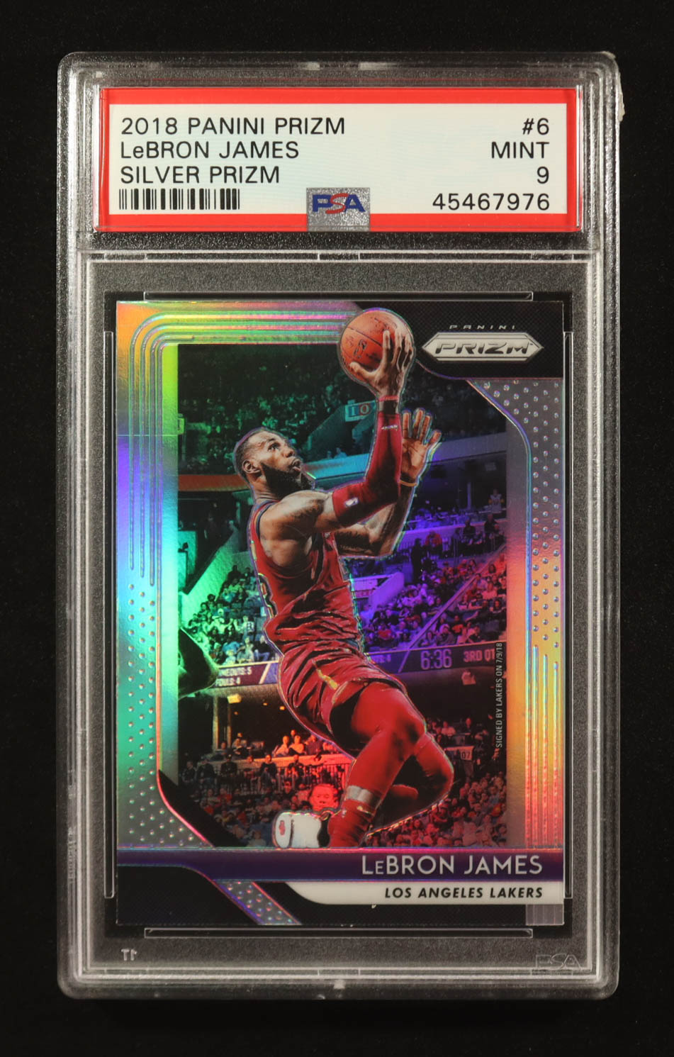 LeBron James 2018-19 Panini Prizm Prizms Silver #6 (PSA 9) at PristineAuction.com LeBron James 2018-19 Panini Prizm Prizms Silver #6 (PSA 9) at PristineAuction.com