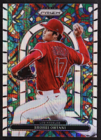 Shohei Ohtani 2022 Panini Prizm Stained Glass Prizms White Wave #3 at PristineAuction.com