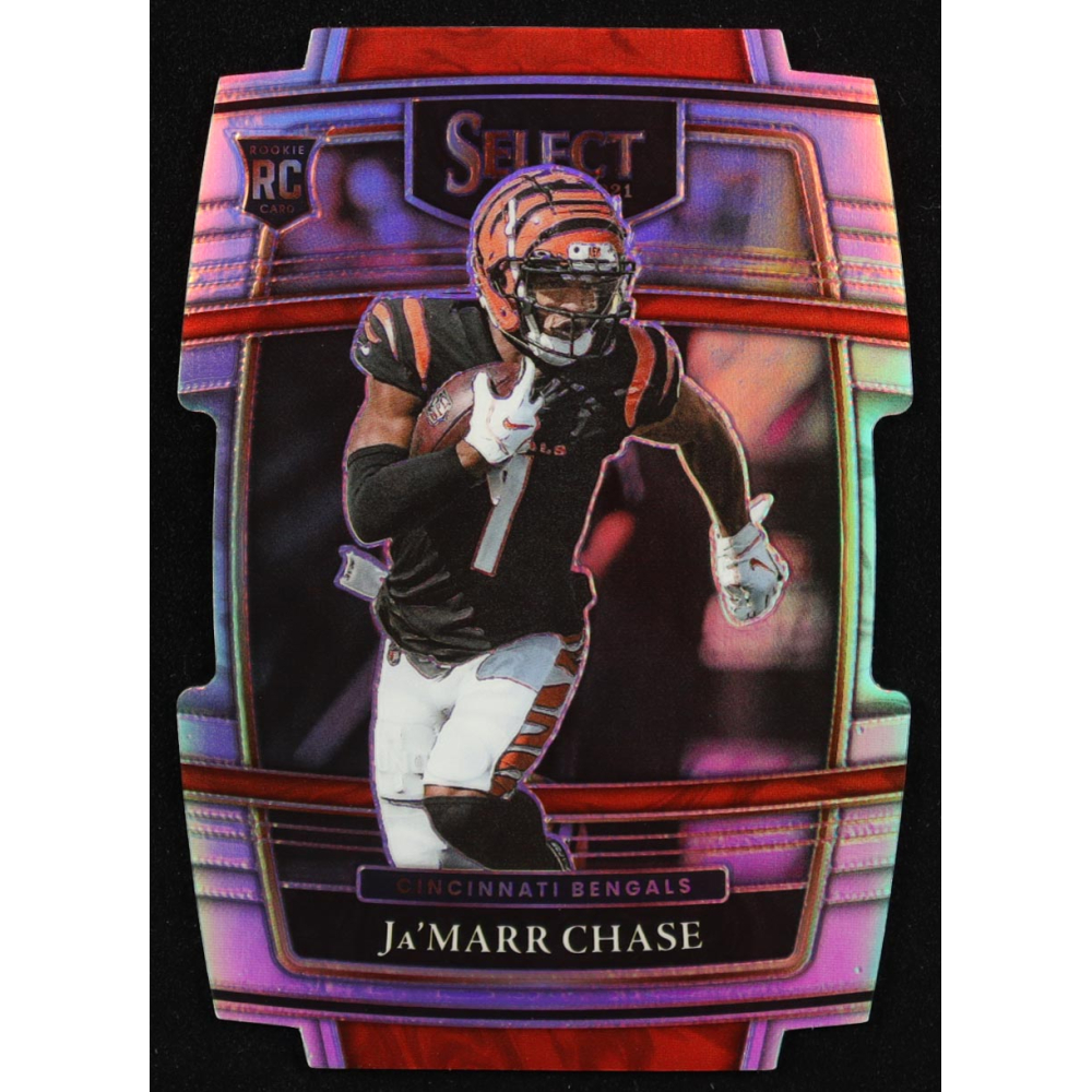 Ja'Marr Chase 2021 Select Prizm Silver Die Cut #47 RC at PristineAuction.com
