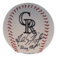 Andres Galarraga Signed OML Colorado Rockies Logo Baseball Inscribed "Big Cat" (JSA) at PristineAuction.com