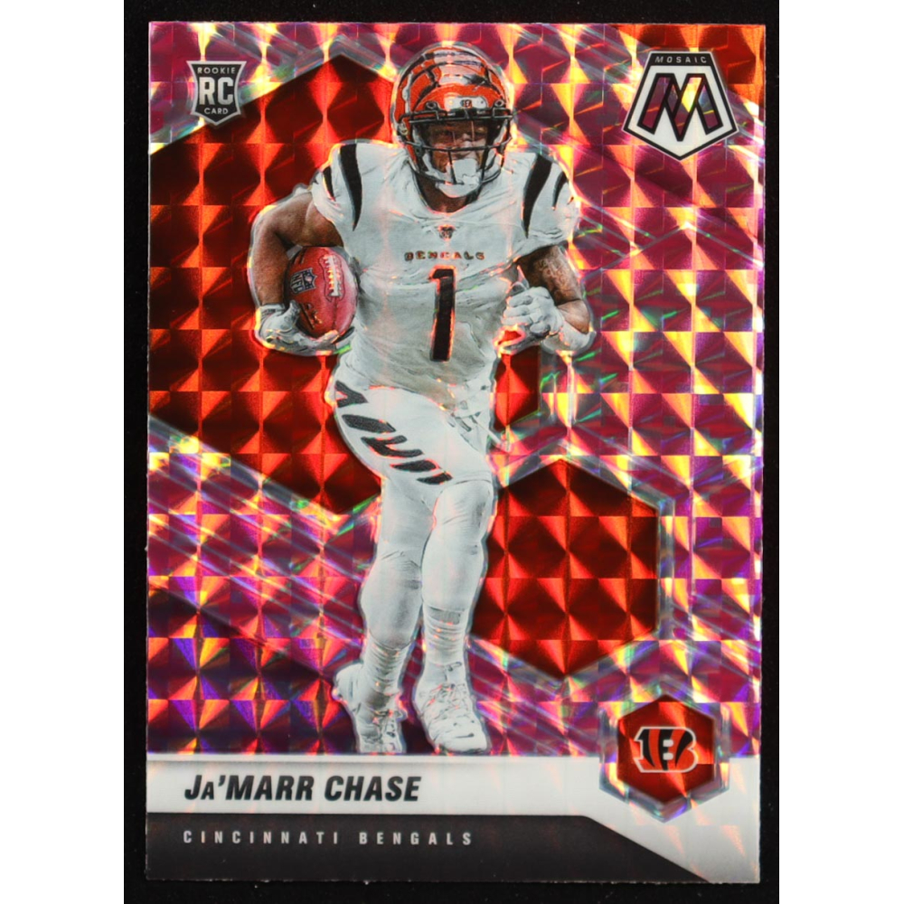 Ja'Marr Chase 2021 Panini Mosaic Mosaic Camo Pink #307 RC at PristineAuction.com