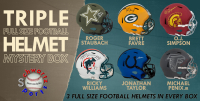 TRIPLE Full Size Football Helmet Signed Mystery Box &ndash; Series 21 (Limited to 75) - Schwartz Sports at PristineAuction.com