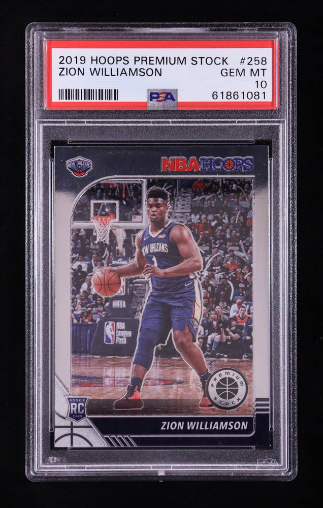 Zion Williamson 2019-20 Hoops Premium Stock #258 RC (PSA 10) at PristineAuction.com Zion Williamson 2019-20 Hoops Premium Stock #258 RC (PSA 10) at PristineAuction.com