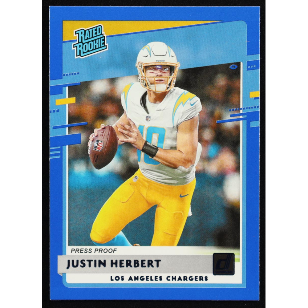 Justin Herbert 2020 Donruss Press Proof Blue #303 RR RC at PristineAuction.com