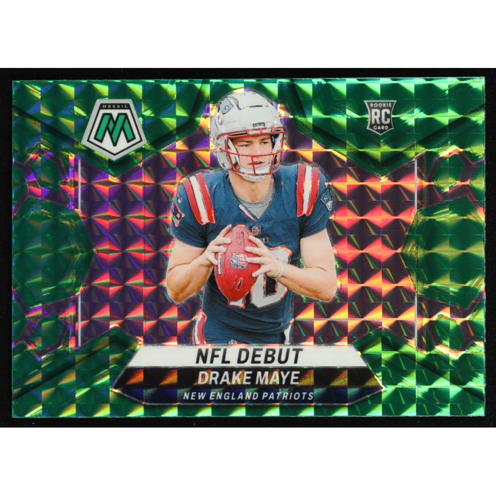 Drake Maye 2024 Panini Mosaic Mosaic Green #273 DEB RC at PristineAuction.com