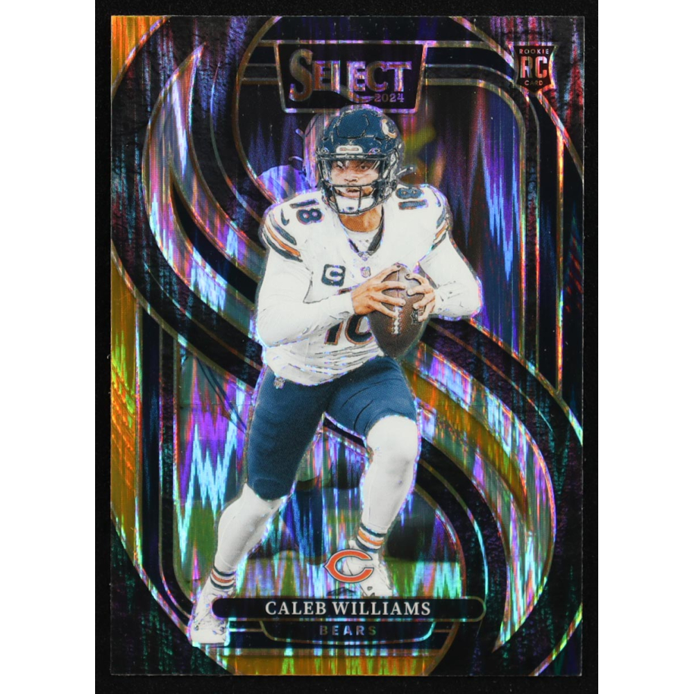 Caleb Williams 2024 Select Prizm Black and Gold Shock #114 RC at PristineAuction.com