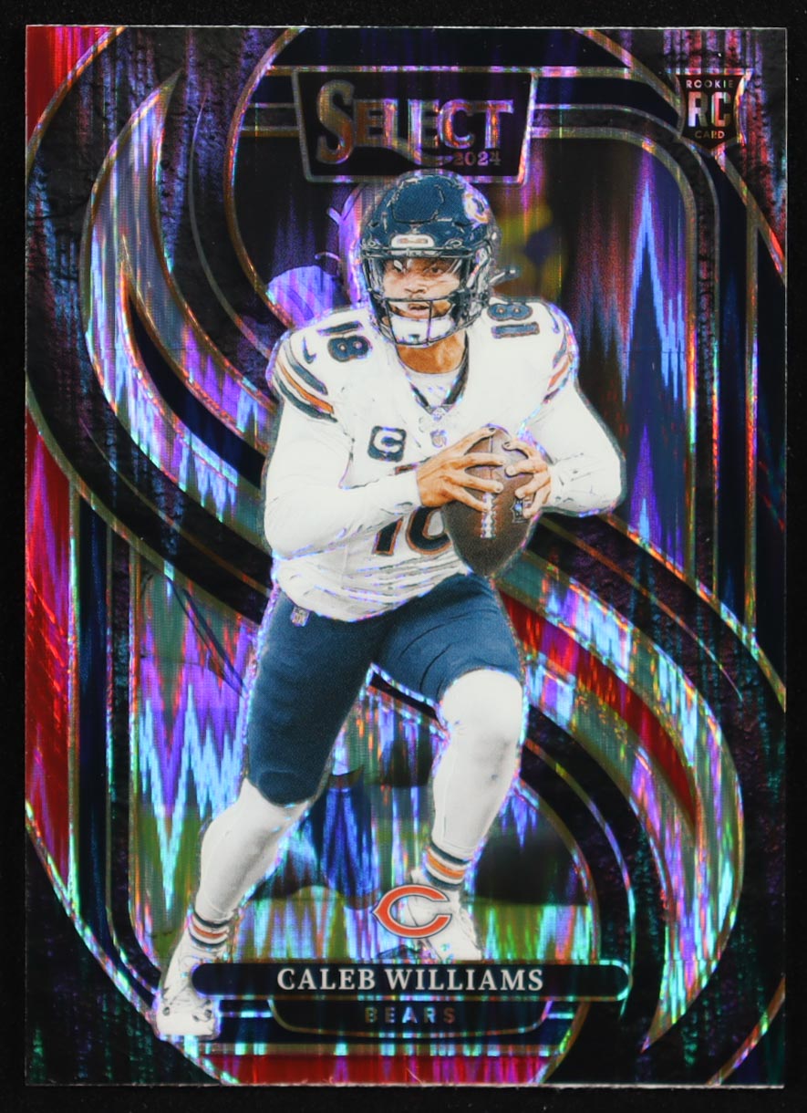 Caleb Williams 2024 Select Prizm Black and Red Shock #114 RC at PristineAuction.com Caleb Williams 2024 Select Prizm Black and Red Shock #114 RC at PristineAuction.com