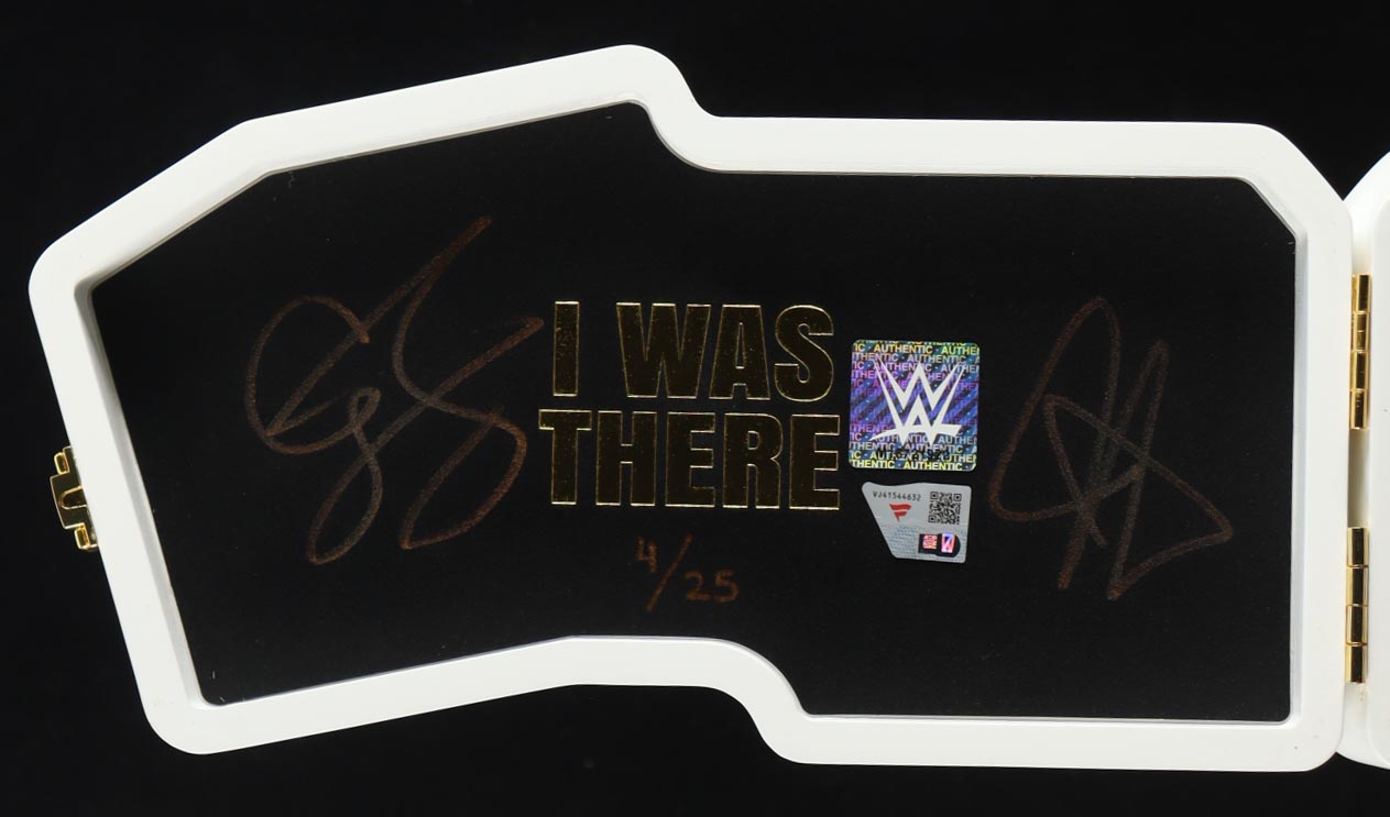 John Cena & Cody Rhodes Signed LE WWE 2025 Wrestlemania Mini Vegas Dice Belt Case (Fanatics) at PristineAuction.com John Cena & Cody Rhodes Signed LE WWE 2025 Wrestlemania Mini Vegas Dice Belt Case (Fanatics) at PristineAuction.com