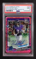 Keaton Mitchell 2023 Panini Donruss Optic Pink Velocity RR Auto #207 RC #21/50 (PSA 9) at PristineAuction.com