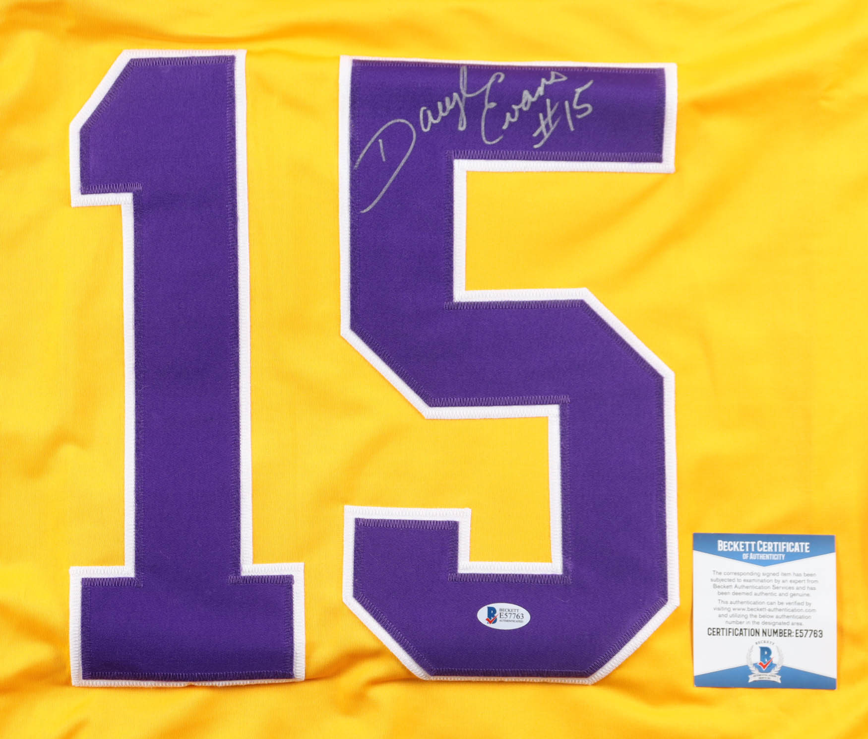 Daryl Evans Signed Jersey (Beckett) at PristineAuction.com Daryl Evans Signed Jersey (Beckett) at PristineAuction.com