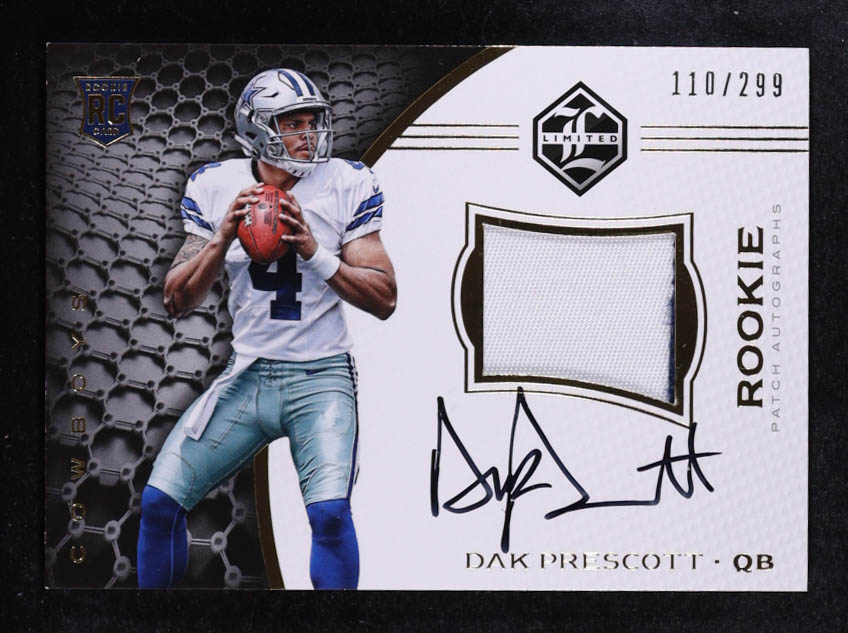 Dak Prescott 2016 Limited JSY AU #121 #110/299 RC at PristineAuction.com Dak Prescott 2016 Limited JSY AU #121 #110/299 RC at PristineAuction.com